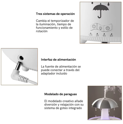 Difusor BrisaZen™ con efecto lluvia